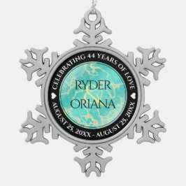 エレガント第11回44ターコイズ結婚記念日 スノーフレークピューターオーナメント