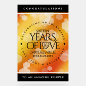 エレガント第16回ゴールデン・トパ結婚ス記念日 アクリルサイン (正面)