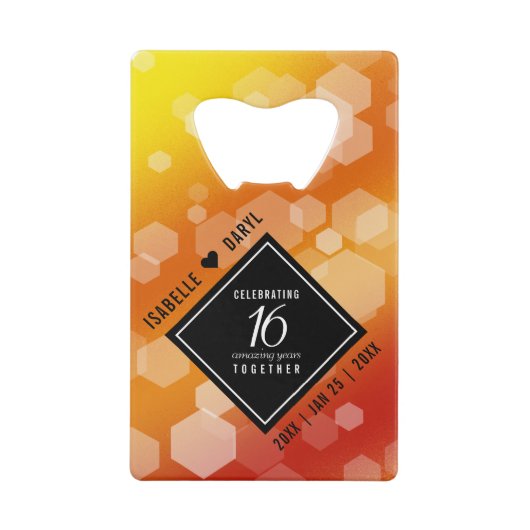 エレガント第16回ゴールデン・トパ結婚ス記念日 クレジットカード栓抜き (正面)