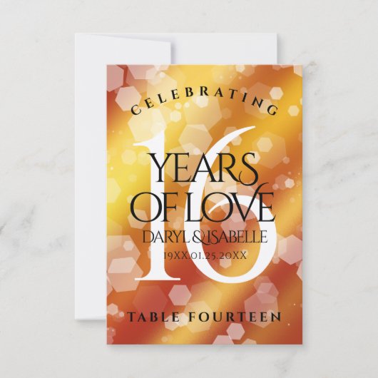 エレガント第16回ゴールデン・トパ結婚ス記念日 サンキューカード (正面)