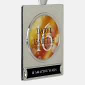 エレガント第16回ゴールデン・トパ結婚ス記念日 シルバープレートバナーオーナメント (右)