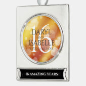 エレガント第16回ゴールデン・トパ結婚ス記念日 シルバープレートバナーオーナメント (左)