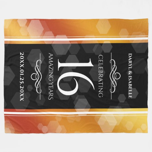 エレガント第16回ゴールデン・トパ結婚ス記念日 フリースブランケット (正面(横))