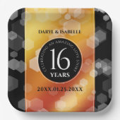 エレガント第16回ゴールデン・トパ結婚ス記念日 ペーパープレート (正面)