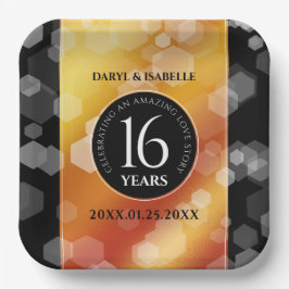 エレガント第16回ゴールデン・トパ結婚ス記念日 ペーパープレート