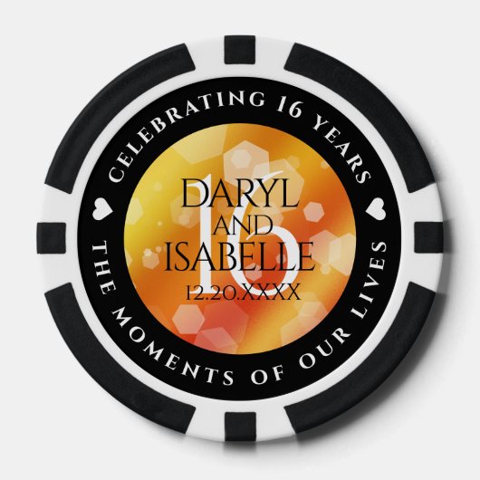 エレガント第16回ゴールデン・トパ結婚ス記念日 ポーカーチップ (正面)