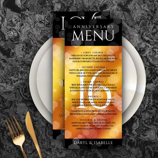 エレガント第16回ゴールデン・トパ結婚ス記念日 メニュー