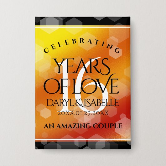 エレガント第16回ゴールデン・トパ結婚ス記念日 缶バッジ (正面)