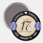 エレガント第17回貝殻ビーチ結婚砂の記念日 マグネット (正面/裏面)