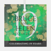 エレガント第19回ジェイド結婚記念日お祝い ガラスオーナメント (正面)