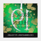 エレガント第19回ジェイド結婚記念日お祝い ガラスオーナメント (裏面)