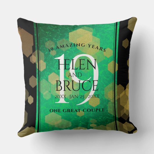 エレガント第19回ジェイド結婚記念日お祝い クッション (裏面)