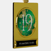 エレガント第19回ジェイド結婚記念日お祝い ゴールドプレートバナーオーナメント (右)