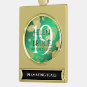 エレガント第19回ジェイド結婚記念日お祝い ゴールドプレートバナーオーナメント (左)