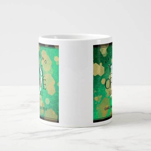 エレガント第19回ジェイド結婚記念日お祝い ジャンボコーヒーマグカップ (正面)