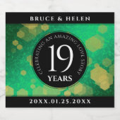 エレガント第19回ジェイド結婚記念日お祝い スパークリングワインラベル (シングルラベル)