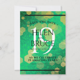 エレガント第19回ジェイド結婚記念日お祝い セーブザデート