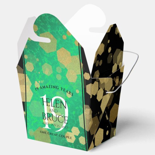 エレガント第19回ジェイド結婚記念日お祝い フェイバーボックス (オープン)