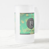 エレガント第19回ジェイド結婚記念日お祝い フロストグラスビールジョッキ (正面右)