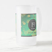 エレガント第19回ジェイド結婚記念日お祝い フロストグラスビールジョッキ (正面右)