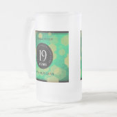 エレガント第19回ジェイド結婚記念日お祝い フロストグラスビールジョッキ (正面左)