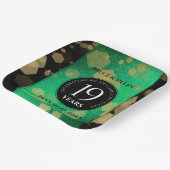 エレガント第19回ジェイド結婚記念日お祝い ペーパープレート (傾斜あり)