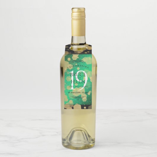 エレガント第19回ジェイド結婚記念日お祝い ボトルネックタグ (ボトル)