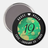 エレガント第19回ジェイド結婚記念日お祝い マグネット (正面/裏面)