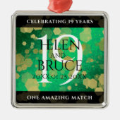 エレガント第19回ジェイド結婚記念日お祝い メタルオーナメント (正面)