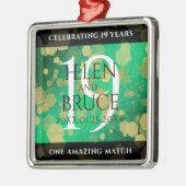 エレガント第19回ジェイド結婚記念日お祝い メタルオーナメント (左)