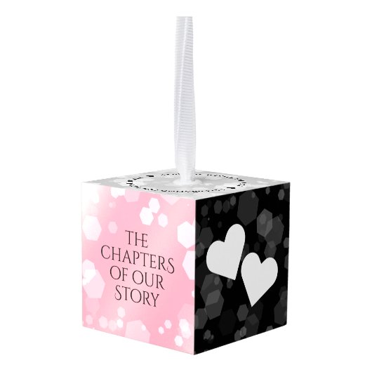 エレガント第2回5バラクォーツ結婚周年記念 キューブオーナメント (裏面アングル)