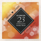 エレガント第23回帝国トパ結婚ス記念日 ガラスコースター (正面)