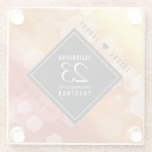 エレガント第23回帝国トパ結婚ス記念日 ガラスコースター (裏面)