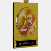 エレガント第23回帝国トパ結婚ス記念日 ゴールドプレートバナーオーナメント (右)