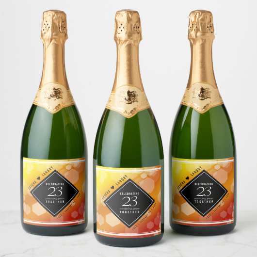 エレガント第23回帝国トパ結婚ス記念日 スパークリングワインラベル (ボトル)