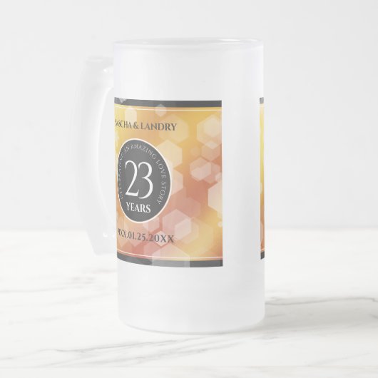 エレガント第23回帝国トパ結婚ス記念日 フロストグラスビールジョッキ (正面左)