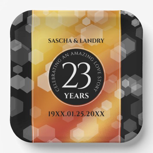 エレガント第23回帝国トパ結婚ス記念日 ペーパープレート (正面)