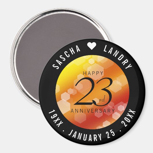 エレガント第23回帝国トパ結婚ス記念日 マグネット (正面/裏面)