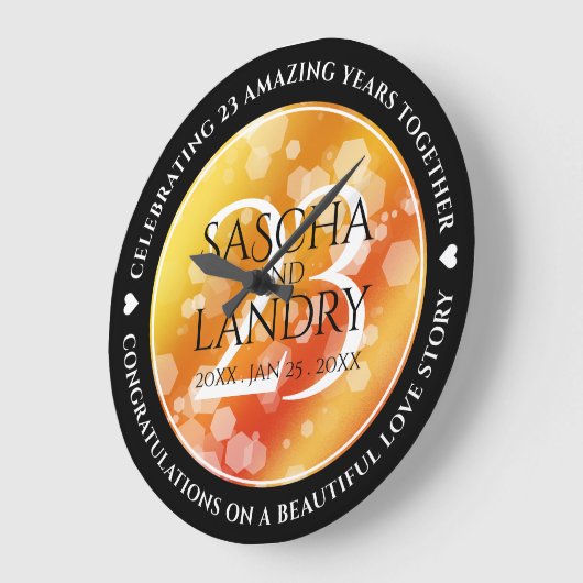 エレガント第23回帝国トパ結婚ス記念日 ラージ壁時計 (傾斜)