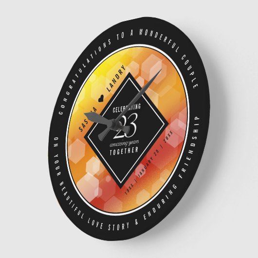 エレガント第23回帝国トパ結婚ス記念日 ラージ壁時計 (傾斜)