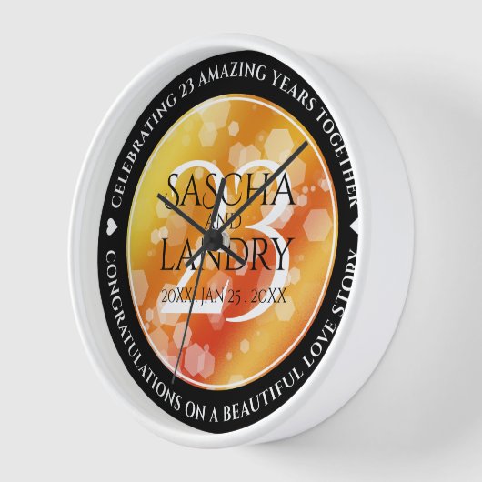 エレガント第23回帝国トパ結婚ス記念日 壁時計 (傾斜)