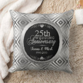 エレガント第25期銀の幾何結婚テンプレート クッション (ブランケット)