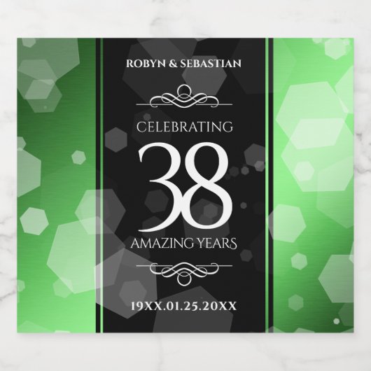 エレガント第38回エメ結婚ラルド リキュールボトルラベル (シングルラベル)