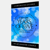 エレガント第41回ブルー・トパ結婚ス記念日 アクリルサイン (傾斜)