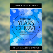 エレガント第41回ブルー・トパ結婚ス記念日 アクリルサイン (ニュートラル)