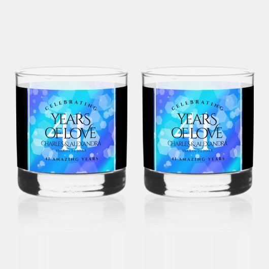 エレガント第41回ブルー・トパ結婚ス記念日 ウイスキーグラス (裏面)