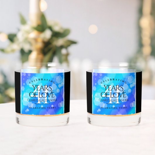 エレガント第41回ブルー・トパ結婚ス記念日 ウイスキーグラス (インサイチュ (ウェディング))