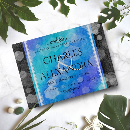 エレガント第41回ブルー・トパ結婚ス記念日 カッティングボード