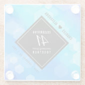 エレガント第41回ブルー・トパ結婚ス記念日 ガラスコースター (裏面)