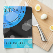 エレガント第41回ブルー・トパ結婚ス記念日 キッチンタオル (四つ折り)